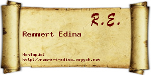 Remmert Edina névjegykártya